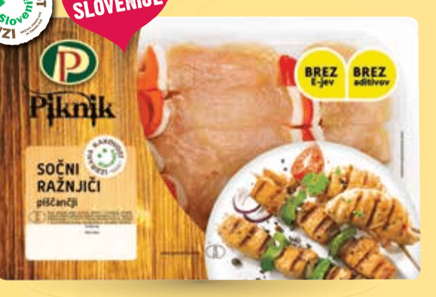 Piščančji ražnjiči 1000 g PP Piknik Akcija v trgovini Mercator