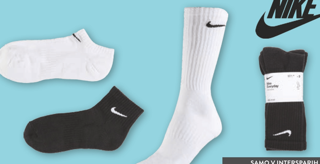 Športne nogavice 3 pari NIKE - Akcija v trgovini Spar