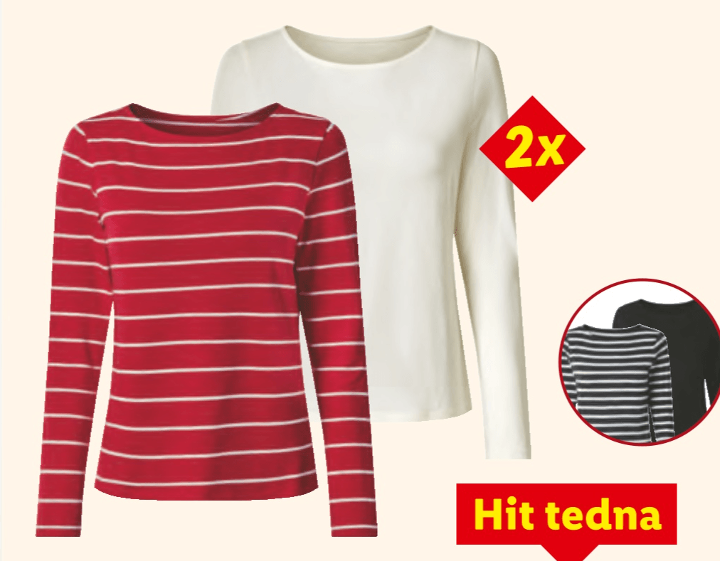 ESMARA Ženska majica 2 kosa - Akcija v trgovini Lidl