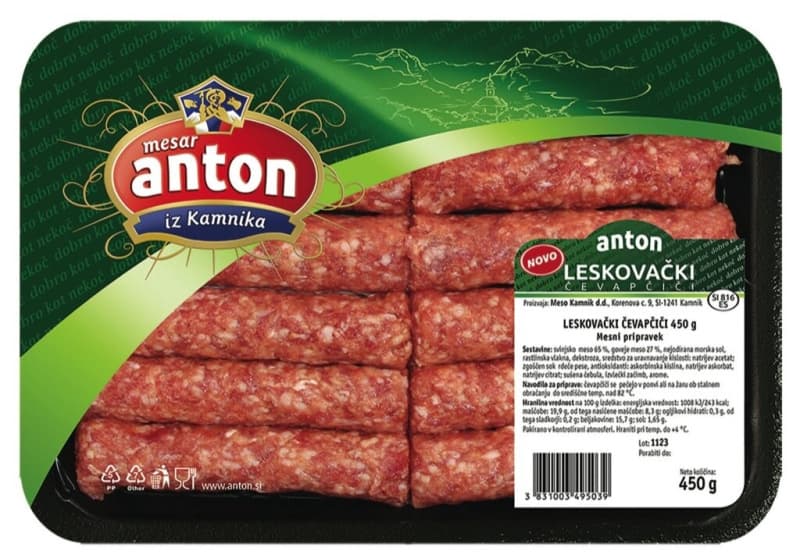 Leskovački čevapčiči Anton 450 g Akcija v trgovini Mercator