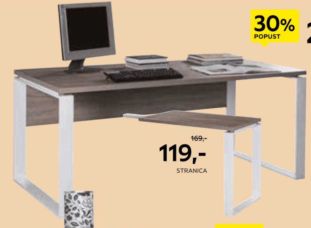 Carryhome pisalna miza 170 X 75 X 80 cm Akcija v trgovini Lesnina