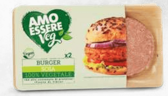 Sojin burger 2 x 100 g AMO ESSERE Veg Akcija v trgovini Eurospin