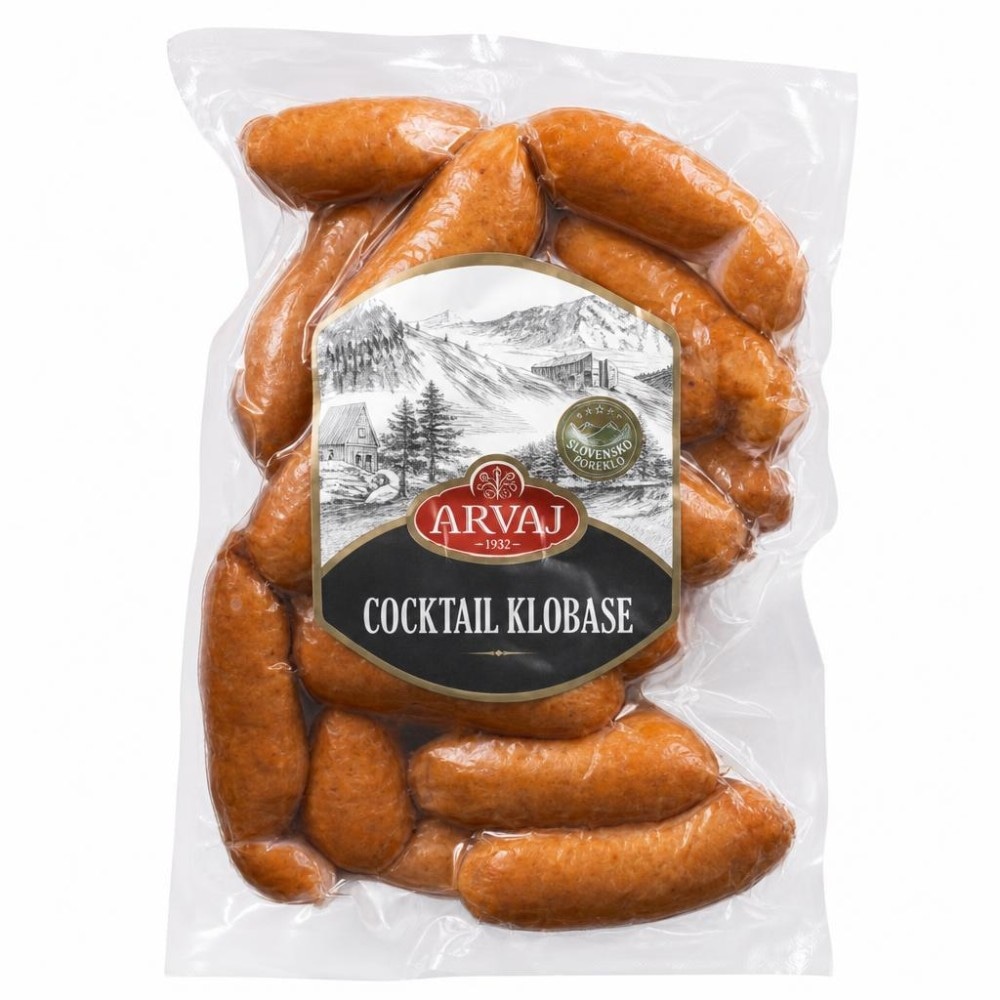 Cocktail klobasa Arvaj za kg Akcija v trgovini E.Leclerc