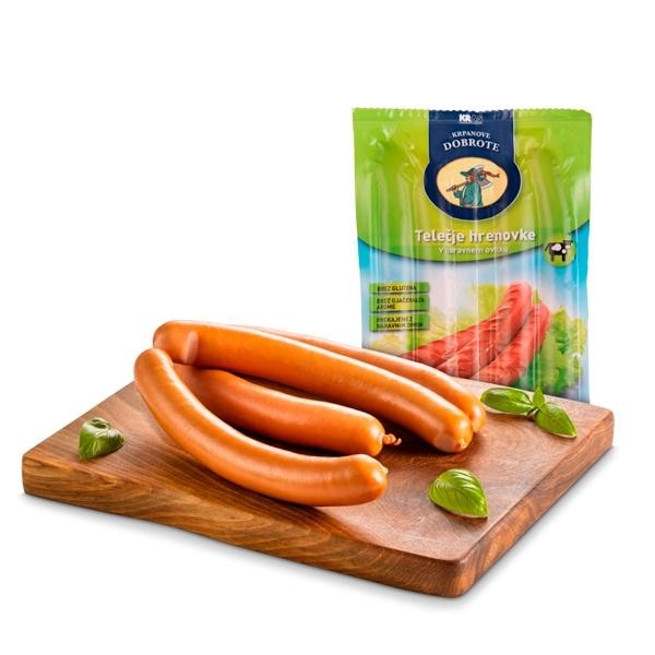 Krpanove telečje hrenovke Kras 250 g Akcija v trgovini E.Leclerc