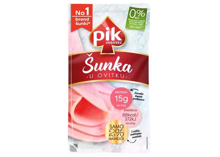 Šunka v ovitku Pik Vrbovec 125 g Akcija v trgovini E.Leclerc