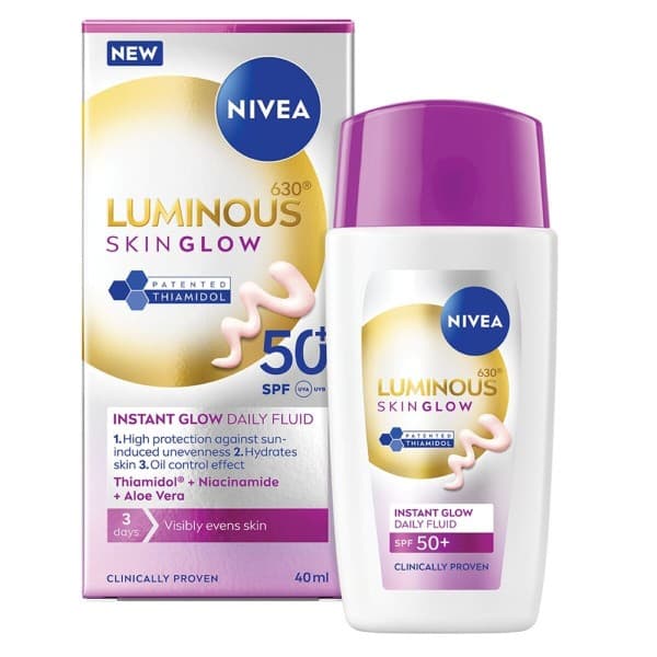 Nivea Luminous630 Skin Glow dnevni fluid za obraz ZF 50+ 40 ml Akcija v trgovini Dm
