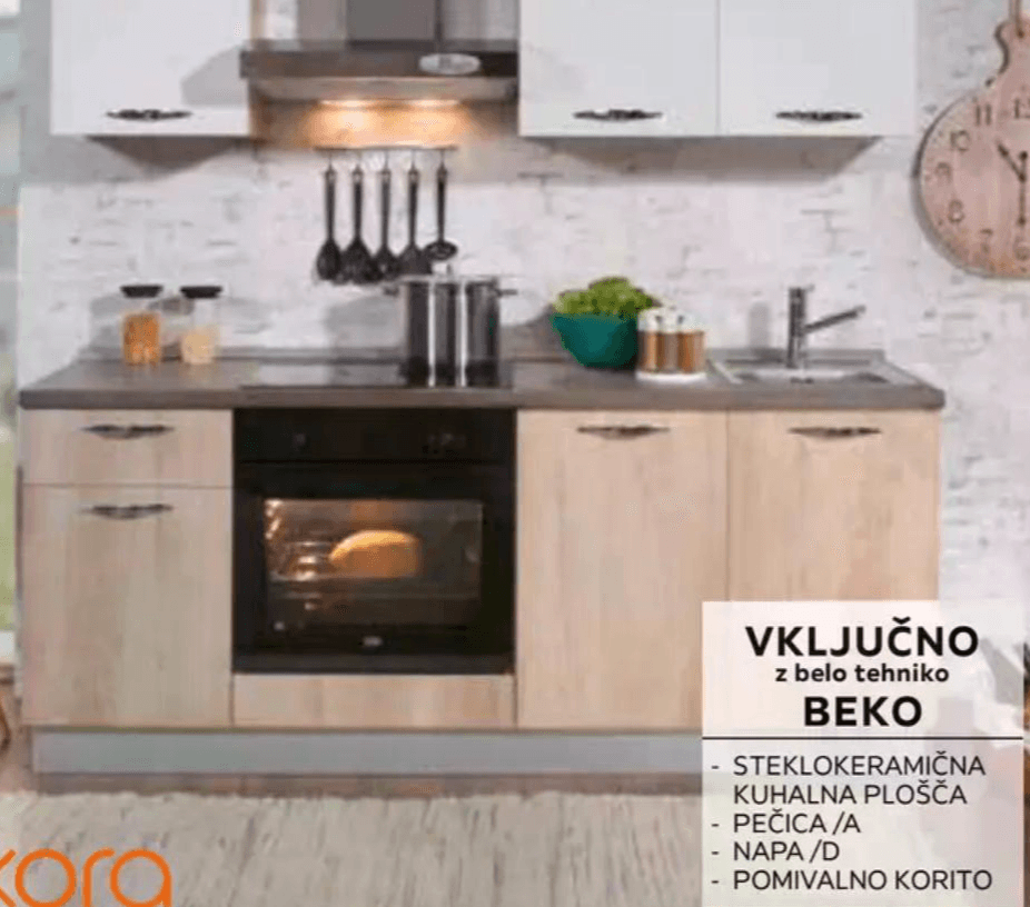 Xora kuhinjski blok z aparati 195 cm Akcija v trgovini Lesnina