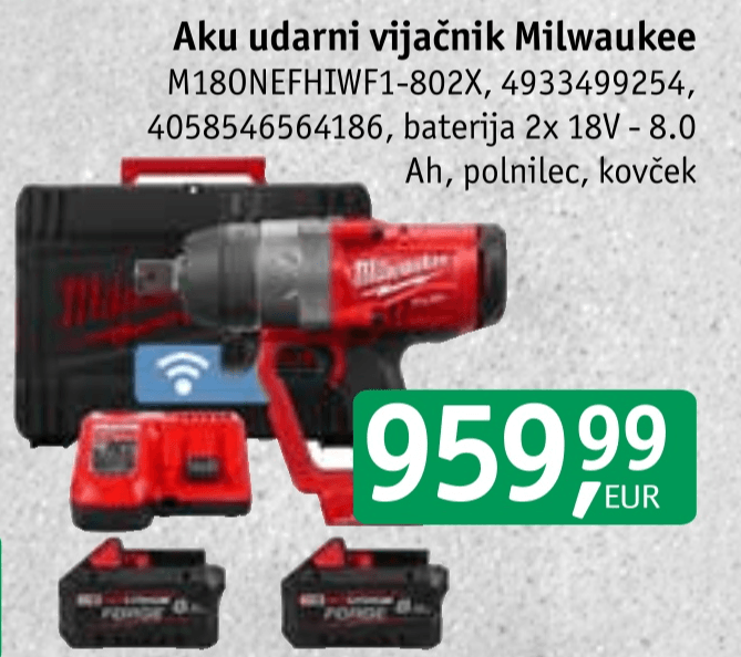 Aku udarni vijačnik Milwaukee - Akcija v trgovini Jager