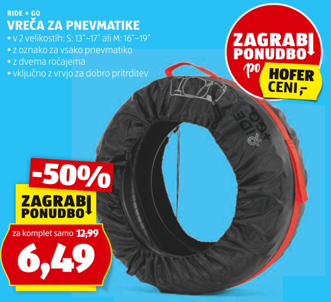 Vreča za pnevmatike RIDE + GO - Akcija v trgovini Hofer