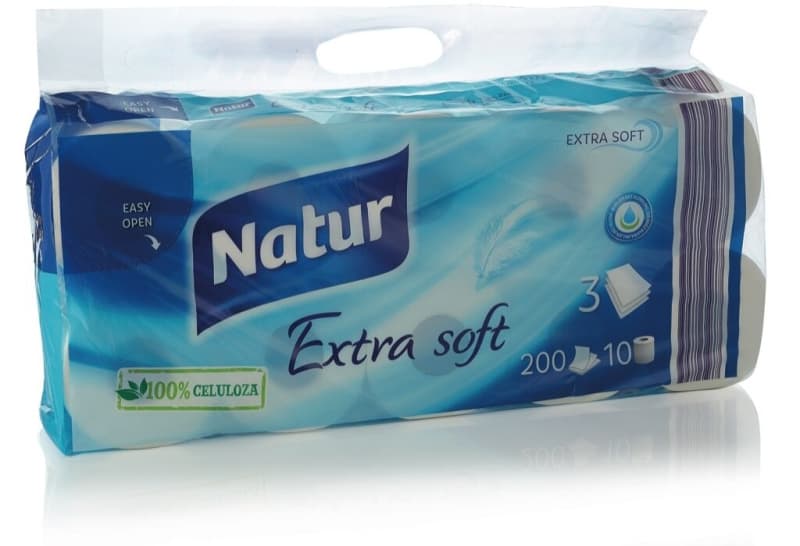 Toaletni papir Natur Extra Soft 3 slojni, 200 lističev, 10/1 Akcija v trgovini Mercator