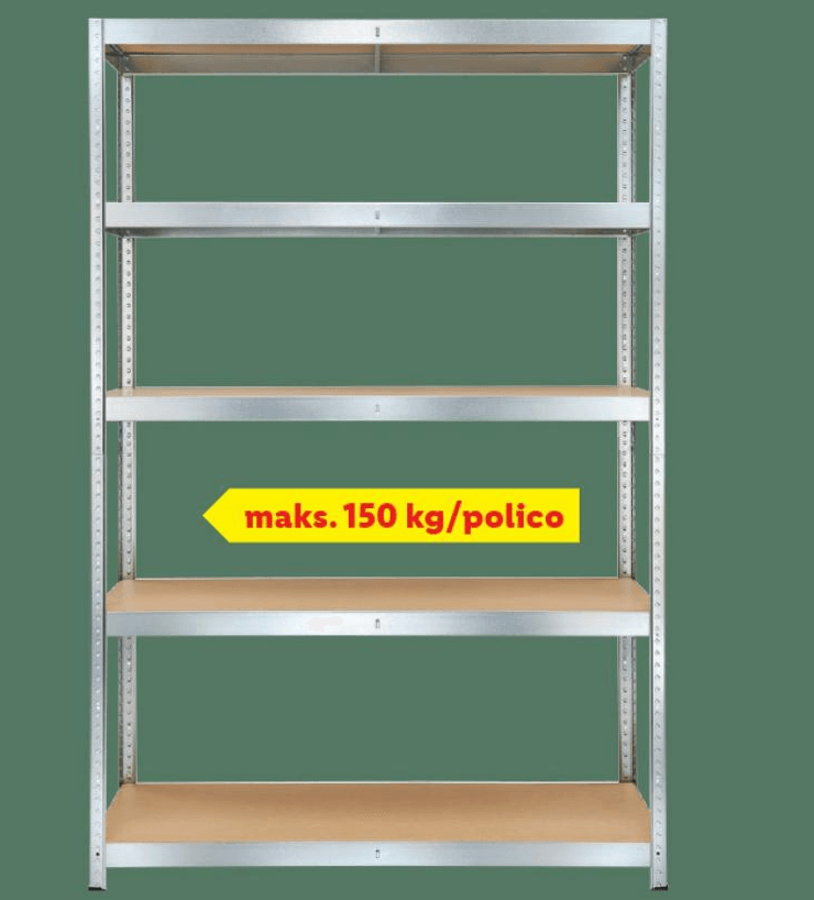 Parkside Regal za velike obremenitve 5 polic - Akcija v trgovini Lidl