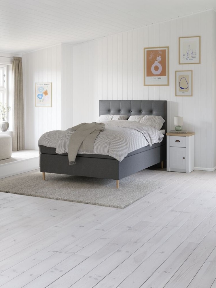 Boxspring postelja Velfjorden + Flya 140x200 cm Akcija v trgovini Jysk