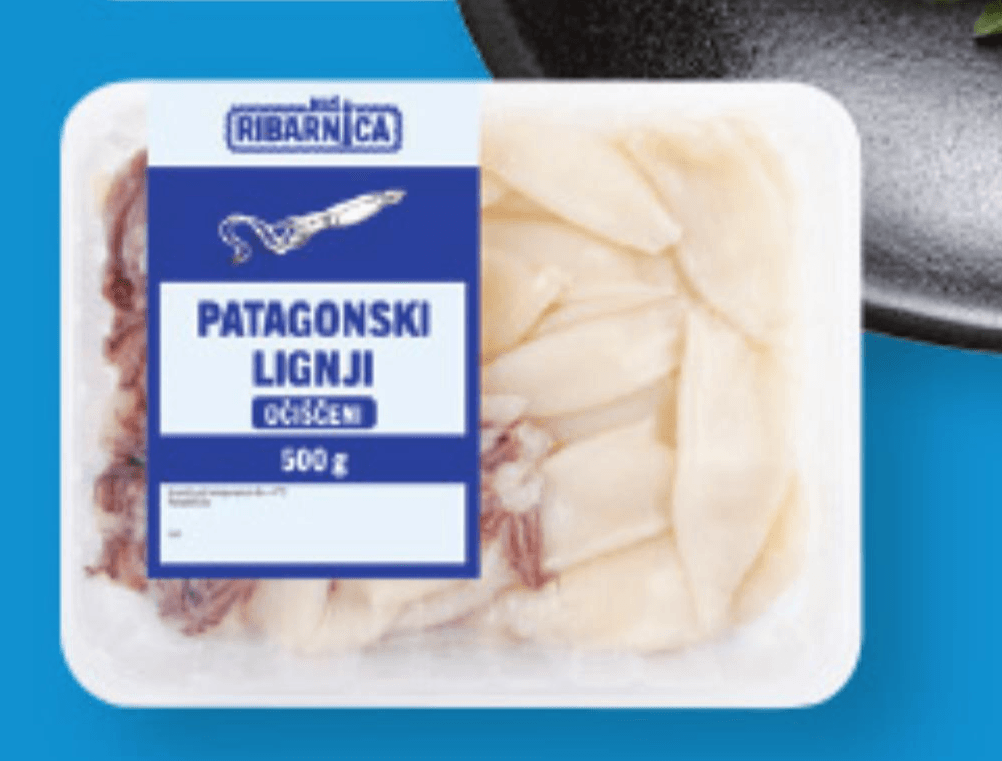 Naša ribarnica patagonski lignji 500 g Akcija v trgovini Lidl