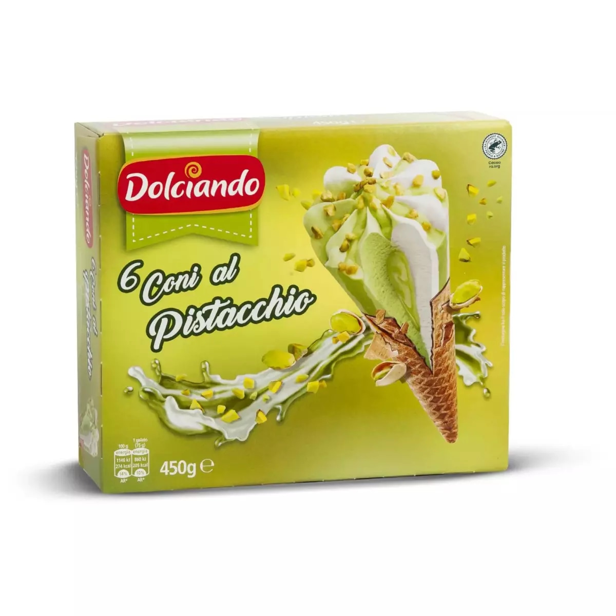 Dolciando 6 coni al pistacchio korneti 450 g Akcija v trgovini Eurospin