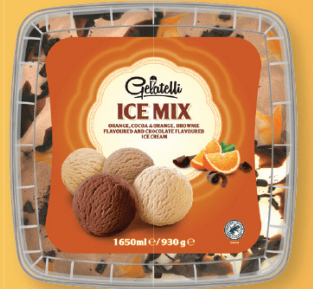 Gelatelli Sladoled s štirimi okusi 1650 ml / 930 ge - Akcija v trgovini Lidl