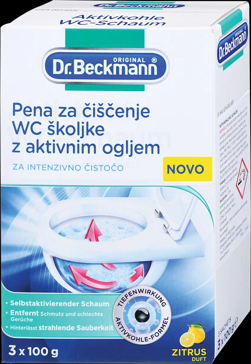 Dr. Beckmann pena za čiščenje WC školjke z aktivnim ogljem 300 g - Akcija v trgovini Dm