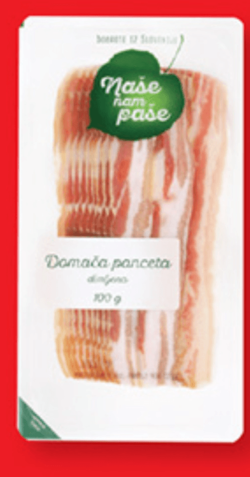 Naše nam paše panceta 100 g Akcija v trgovini Lidl