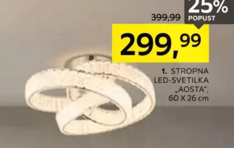 Stropna LED-svetilka "Aosta" 60 x 26 cm Akcija v trgovini Lesnina