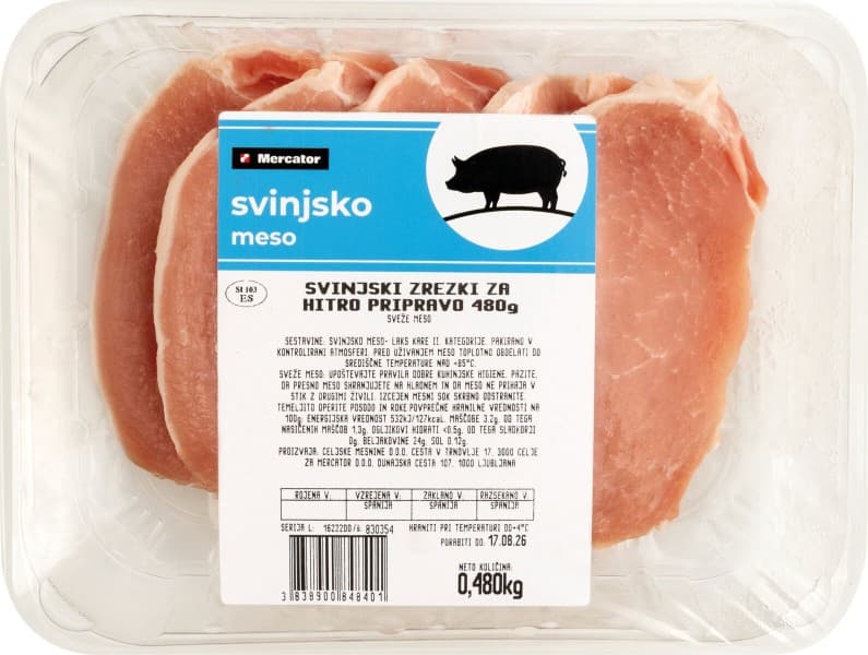 Goveji zrezki za hitro pripravo Mercator 480 g Akcija v trgovini Mercator