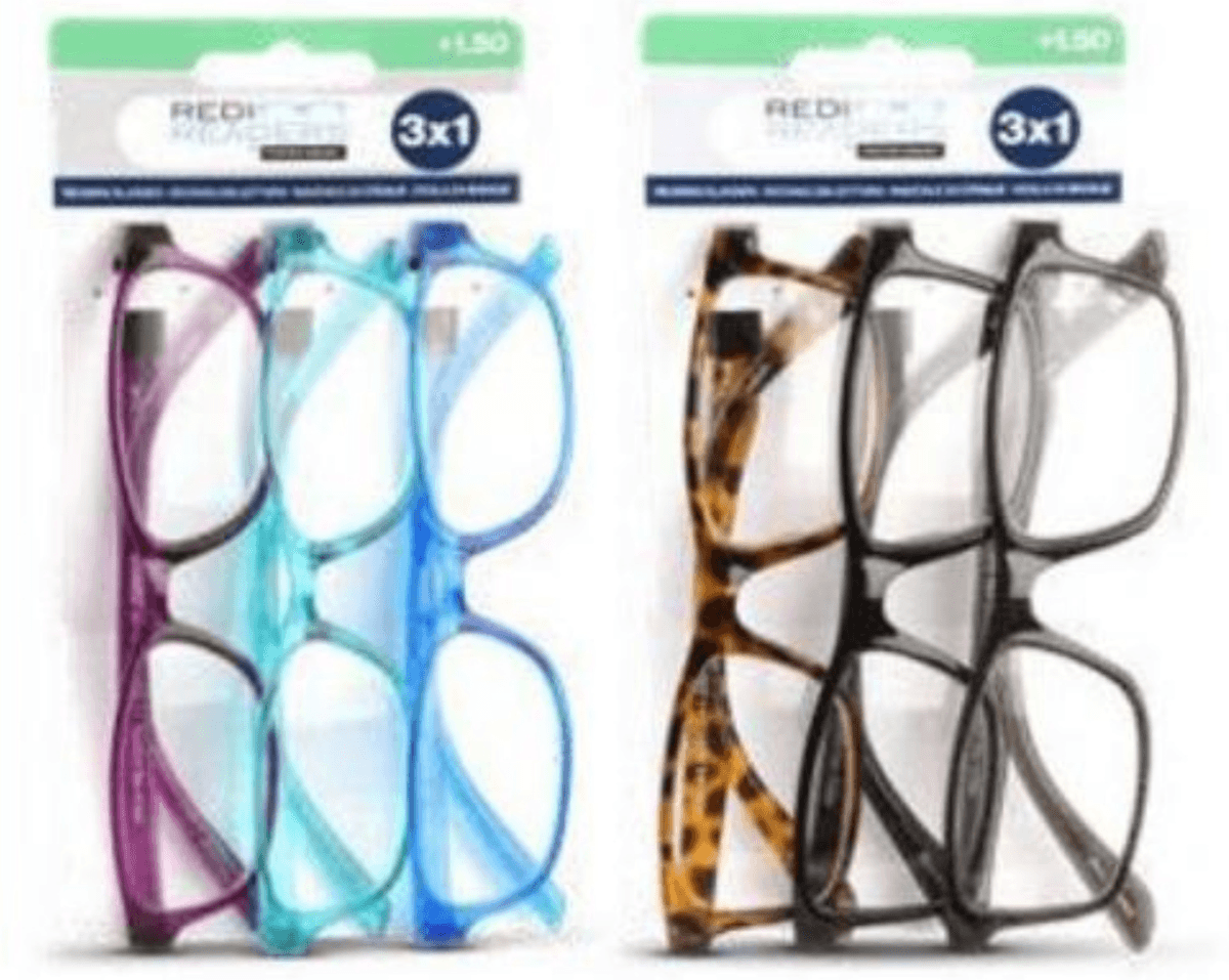 Komplet 3 bralnih očal 3 kosi - Akcija v trgovini Eurospin