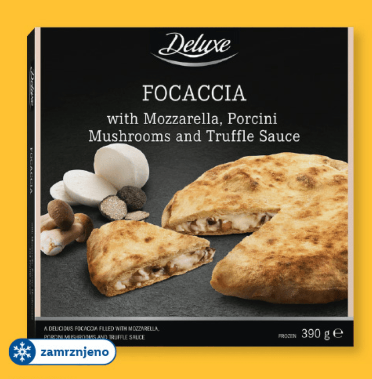 Deluxe "Focaccia" z mozzarello, jurčki in omako s tartufi 390 g - Akcija v trgovini Lidl