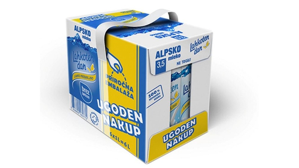 Alpsko mleko, Alpsko mleko Lahkoten dan ali Pomursko mleko IK 6 x 1 L Alpsko, Pomursko Akcija v trgovini Tuš