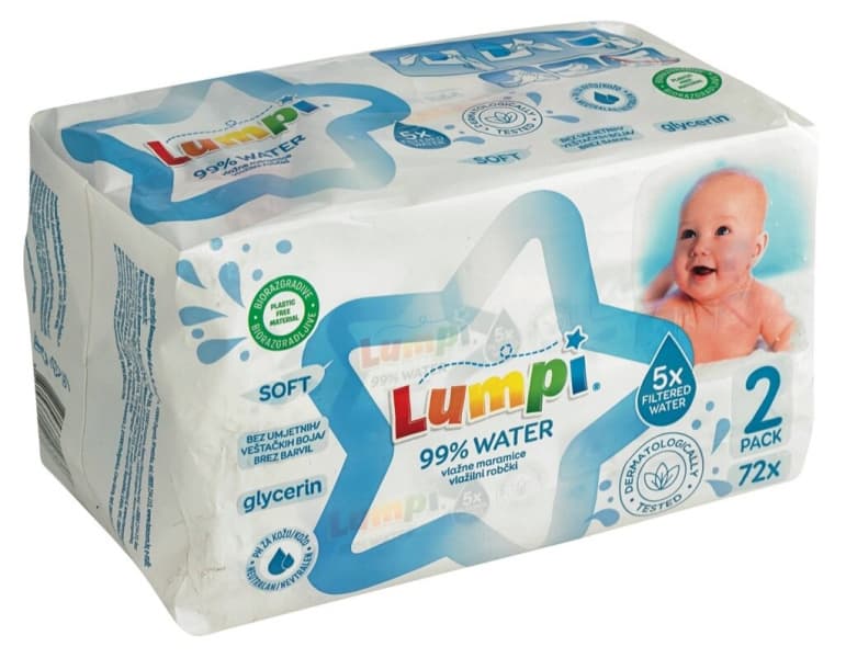 Vlažilni robčki Lumpi 2 x 72/1 Akcija v trgovini Mercator