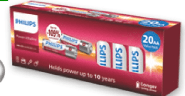 Baterije Philips Power Alkaline 20/1 Akcija v trgovini Spar