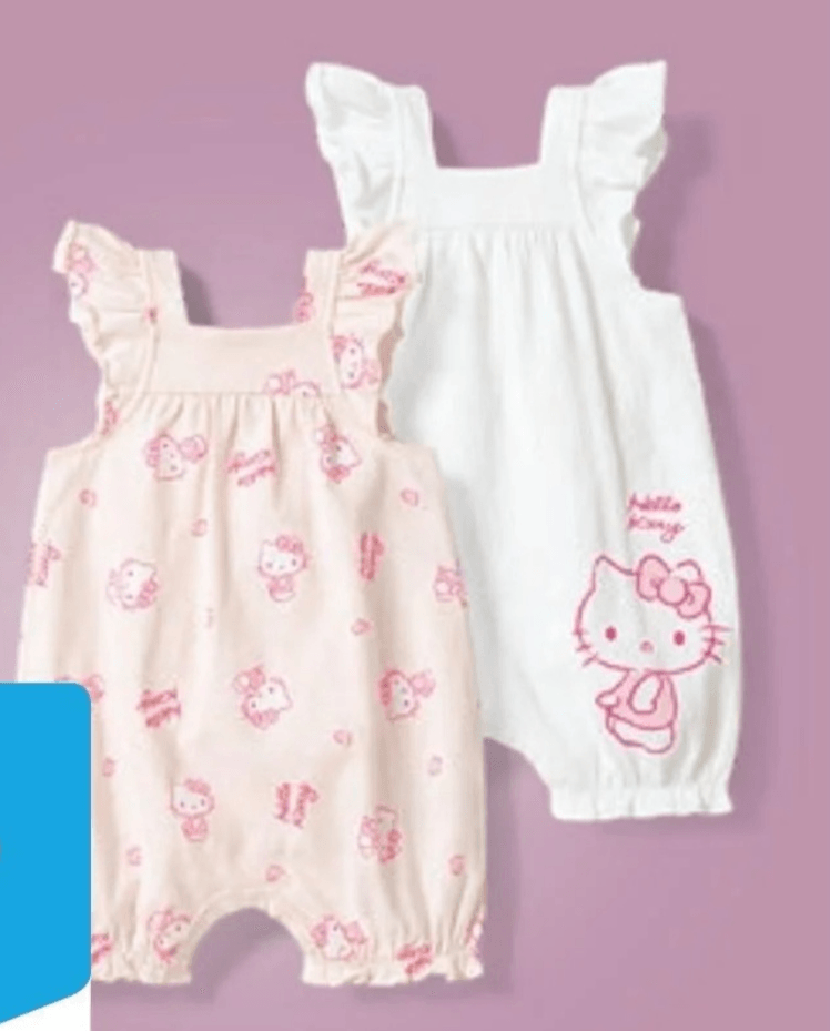 Komplet 2 pajacev za dojenčke Hello Kitty 2 kom - Akcija v trgovini Pepco