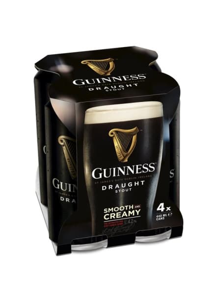 Temno pivo Guinness 4x 0,44 l Akcija v trgovini E.Leclerc