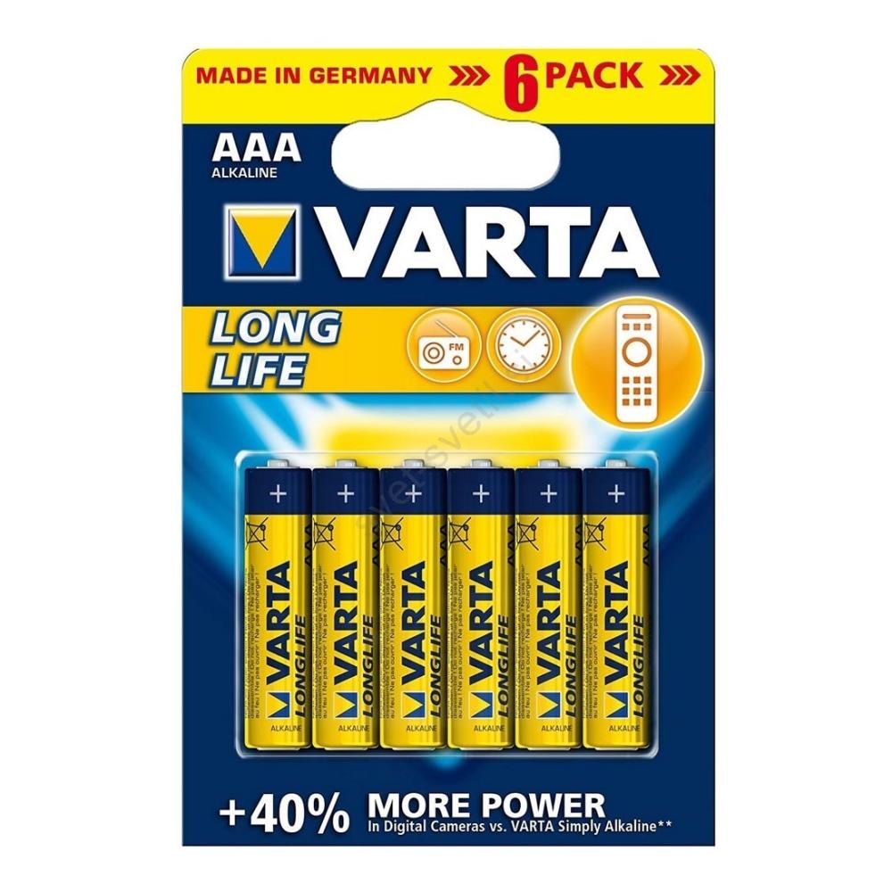 VARTA LONGLIFE alkalne baterije AAA 6 baterij - Akcija v trgovini Merkur