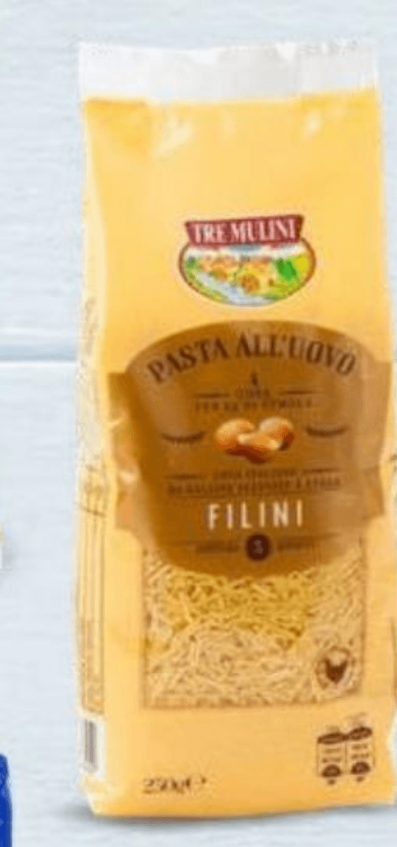 Jušne jajčne testenine Filini 250 g TRE MULINI - Akcija v trgovini Eurospin