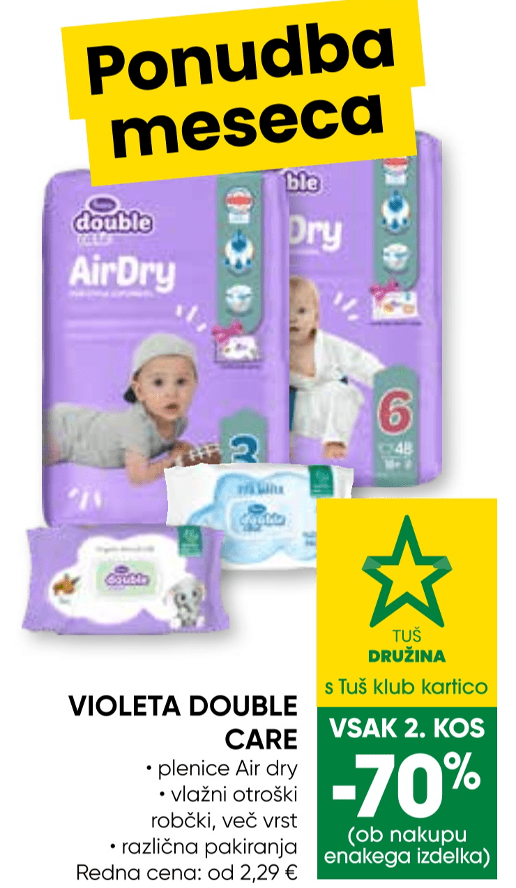 Violeta Double Care Akcija v trgovini Tuš