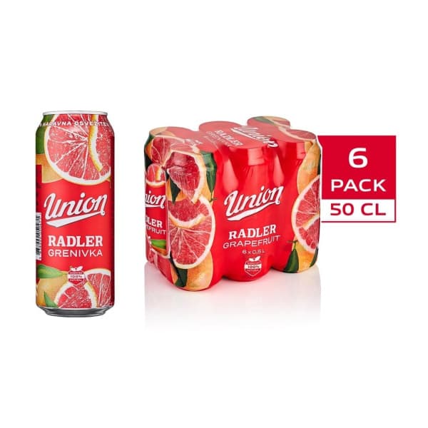 Svetlo pivo Union Radler grenivka 6x 0,5 l Akcija v trgovini E.Leclerc