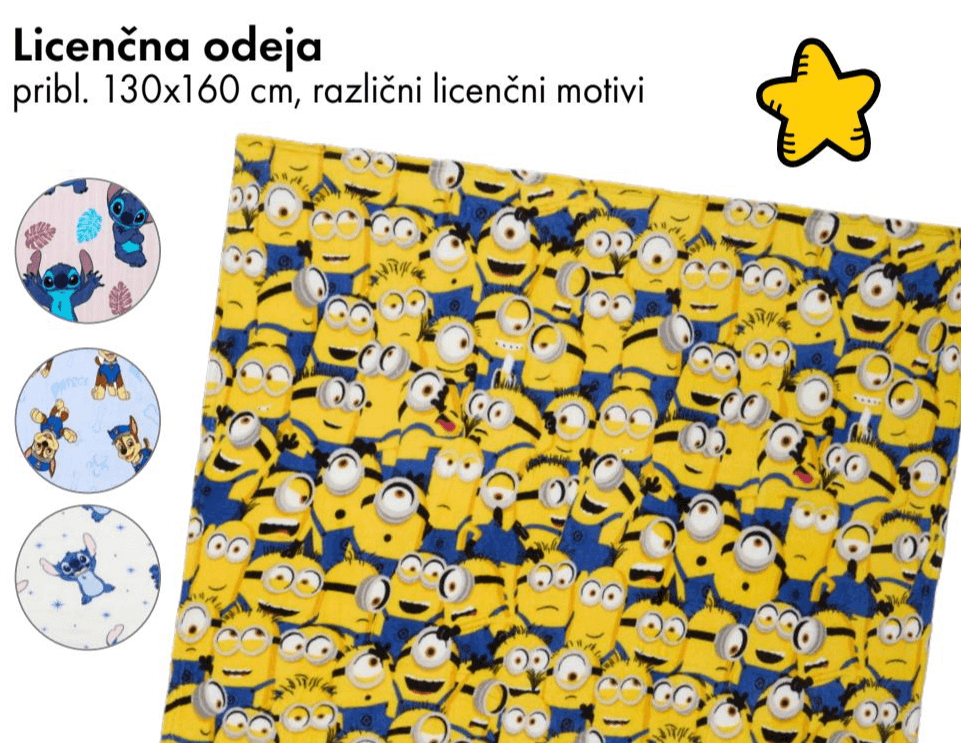Licenčna odeja 130x160 cm Akcija v trgovini Tedi