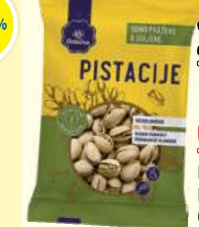 Pražene pistacije 125 g Odlično - Akcija v trgovini E.Leclerc