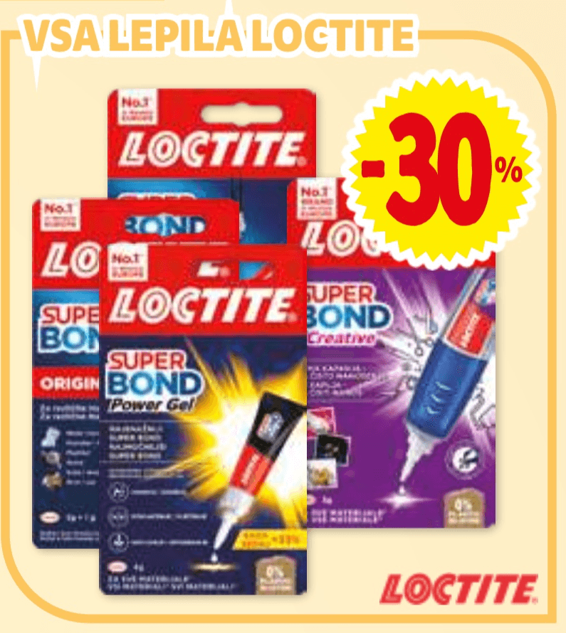 Vsa lepila Loctite - Akcija v trgovini E.Leclerc