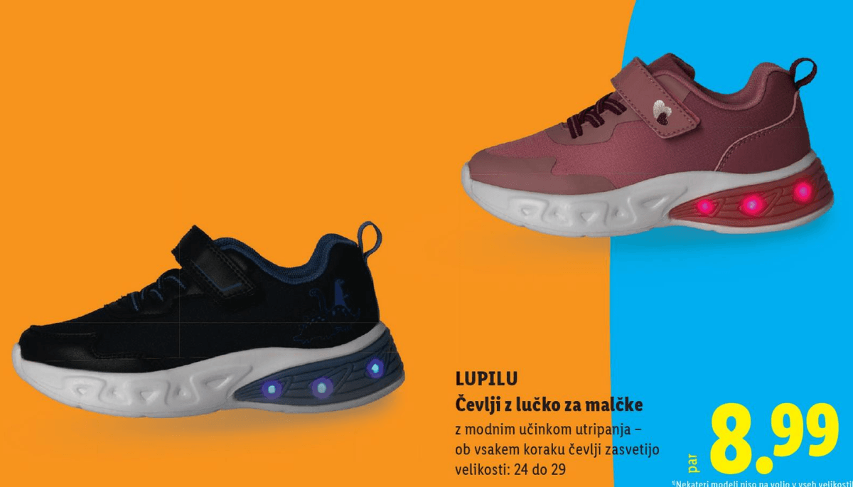 Lupilu Čevlji z lučko par - Akcija v trgovini Lidl