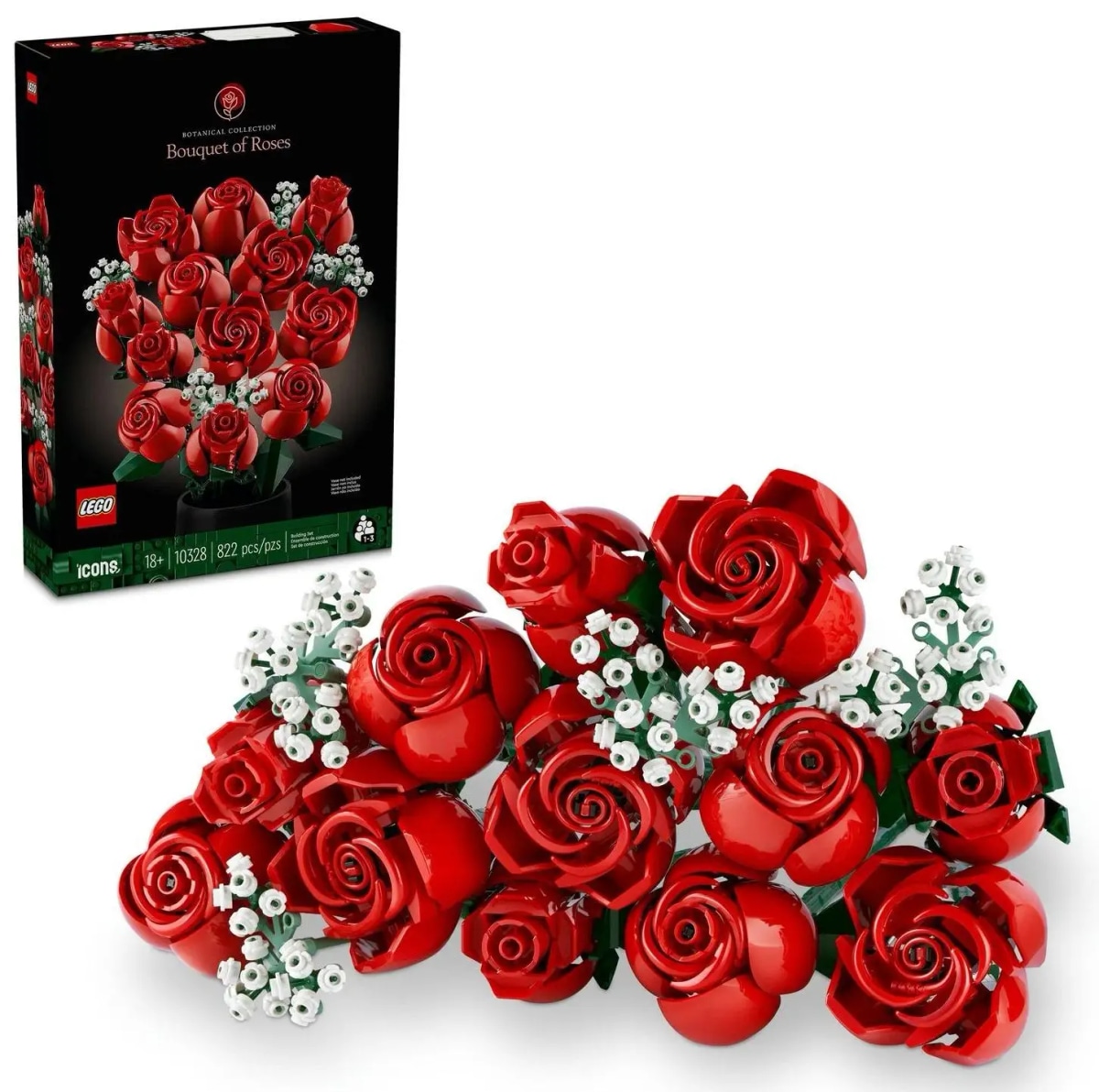 LEGO Botanicals šopek vrtnic 10328 822 pcs - Akcija v trgovini Kompas Shop
