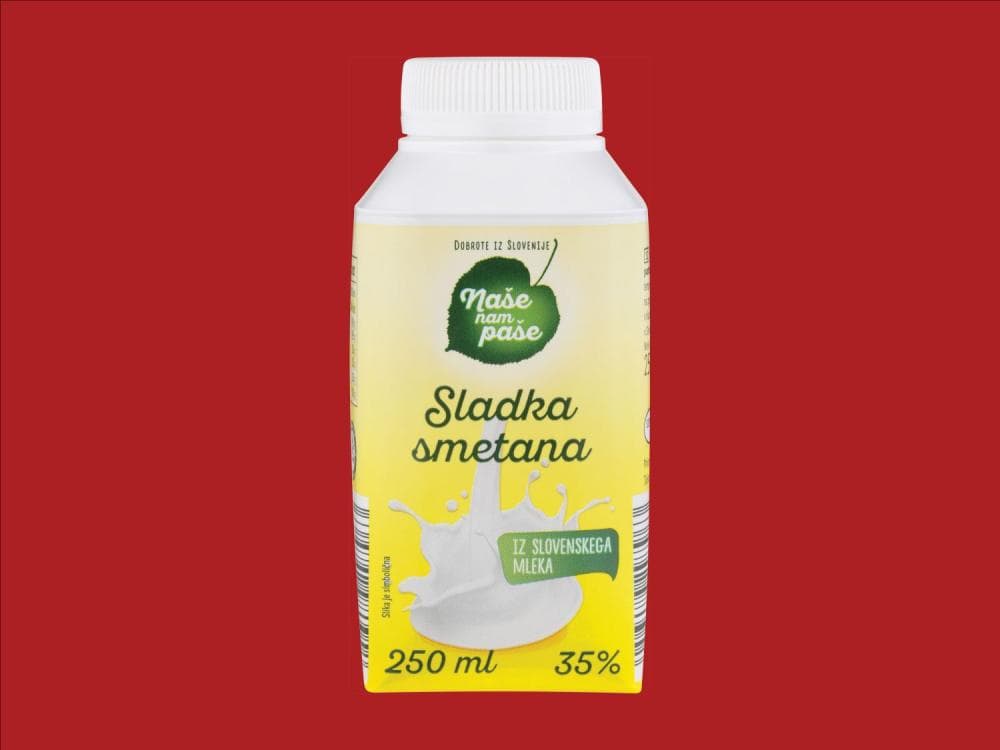 Naše nam paše sladka smetana 250 ml Akcija v trgovini Lidl