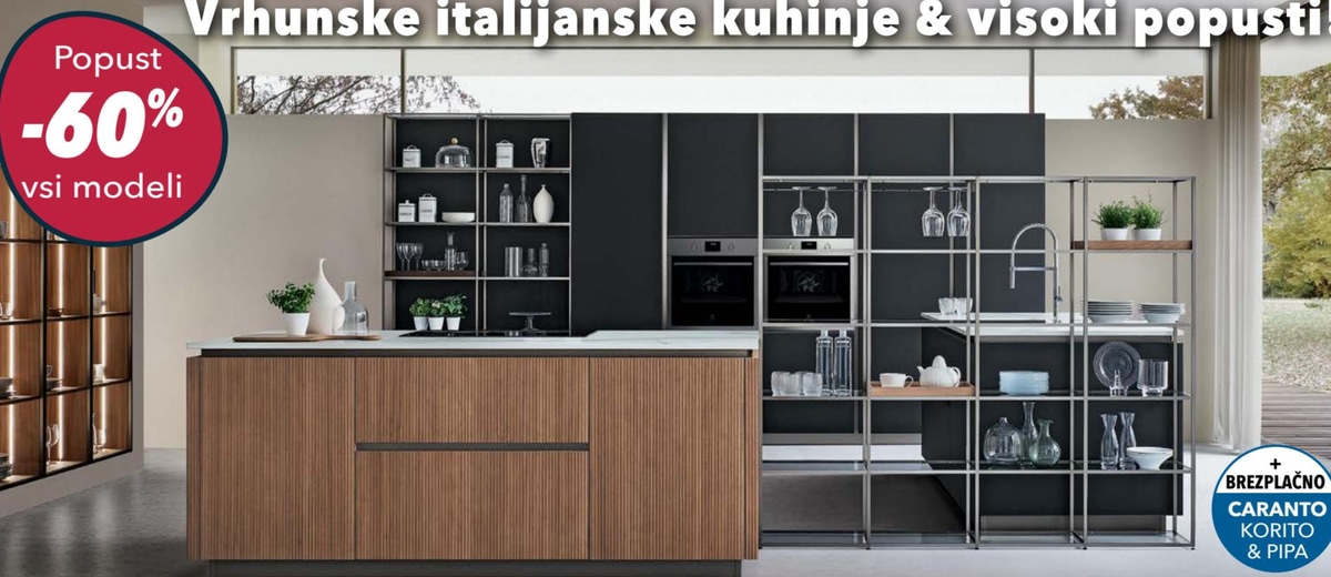 Vrhunske italijanske kuhinje Veneta Cucine - Akcija v trgovini Harvey Norman