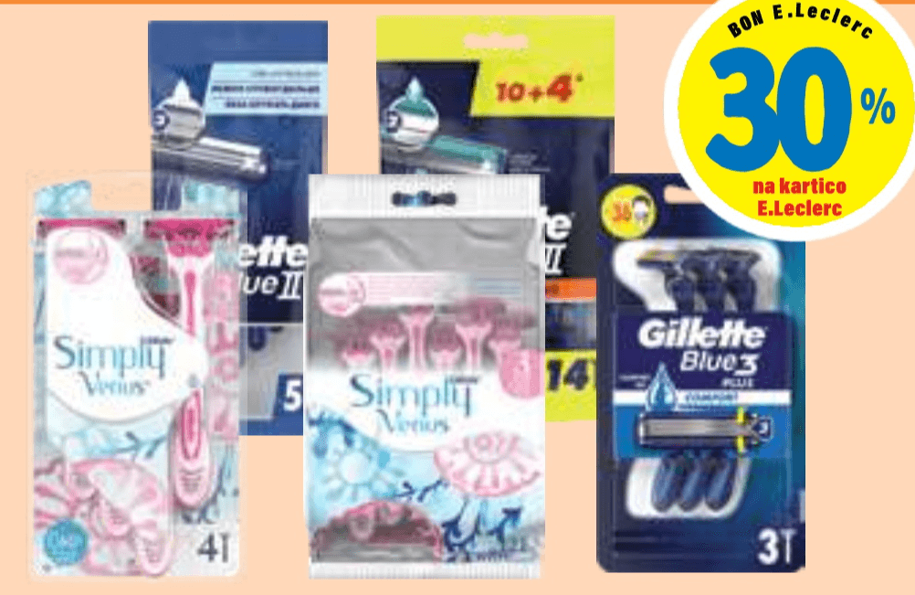 Gillette Brivniki za enkratno uporabo - Akcija v trgovini E.Leclerc