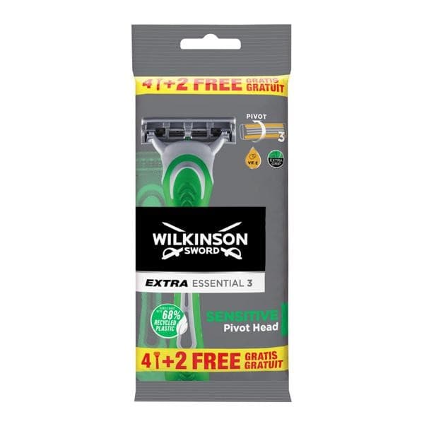Brivnik Wilkinson Extra3 Essentials 4+2 FREE WILKINSON SWORD Akcija v trgovini Mercator