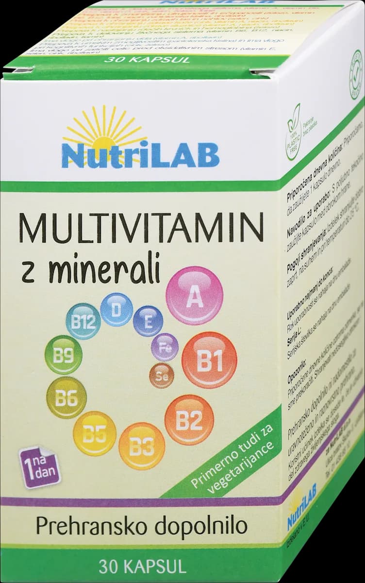 NutriLab Multivitamin z minerali 30 kapsul Akcija v trgovini Tuš