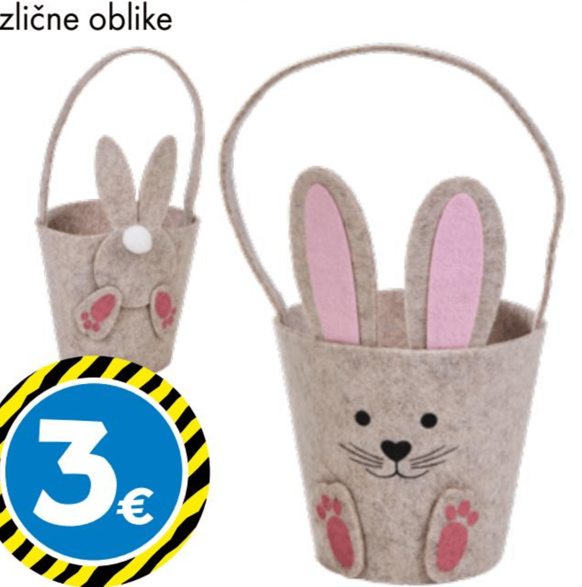 Košarica iz klobučevine - Akcija v trgovini Tedi