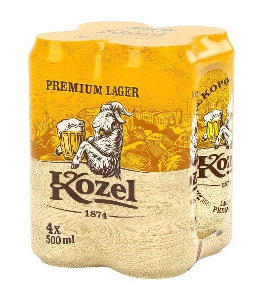 Svetlo ali temno pivo Kozel 4x 0,5 l Akcija v trgovini E.Leclerc