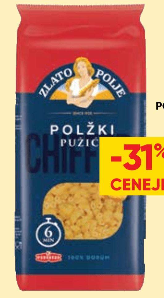 Jajčne testenine Zlato Polje 500 g Akcija v trgovini Tuš