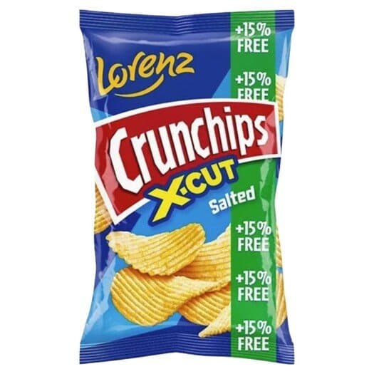 Čips Crunchips X-cut 130g + 15% GRATIS Lorenz Akcija v trgovini Mercator