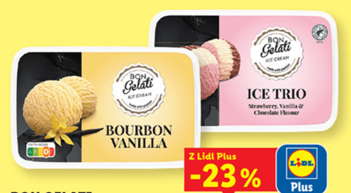 BON GELATI Sladoled v banjici 2.5 l - Akcija v trgovini Lidl