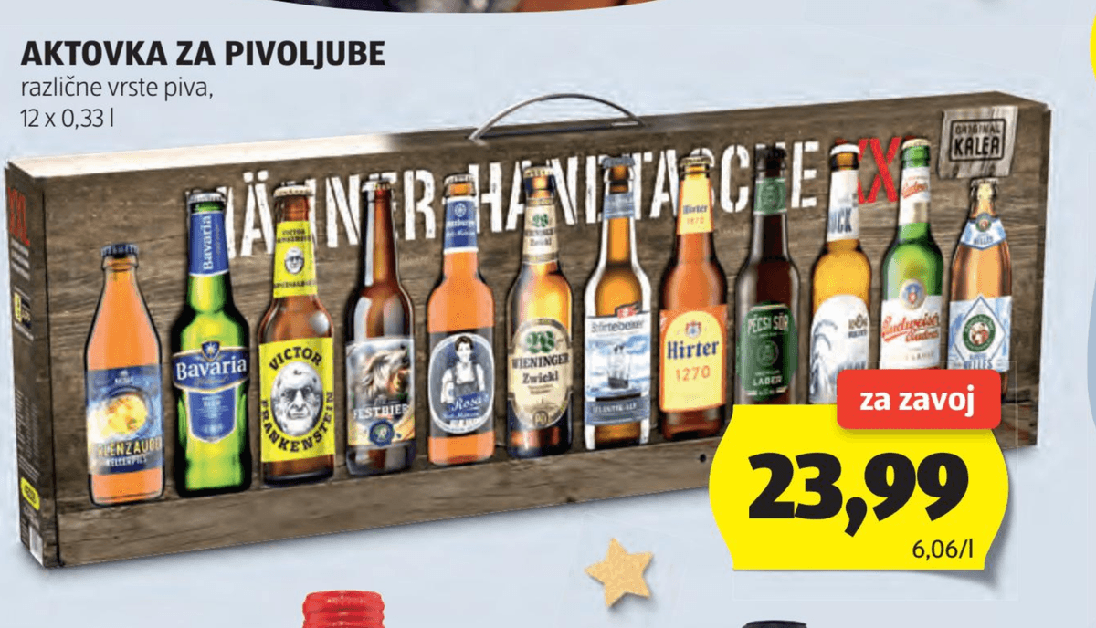 Aktovka za pivoljube 12 x 0,33 l - Akcija v trgovini Hofer